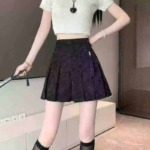 Clearance Sale: About 215 Pcs New Chinese Jacquard High Waist Slimming Pleated Skirts Stock Wholesale - Image 4