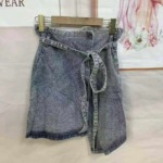 High Waist Slimming Versatile Irregular Denim Mini Skirts Stock Lot - Approx 95 Pieces - Image 2