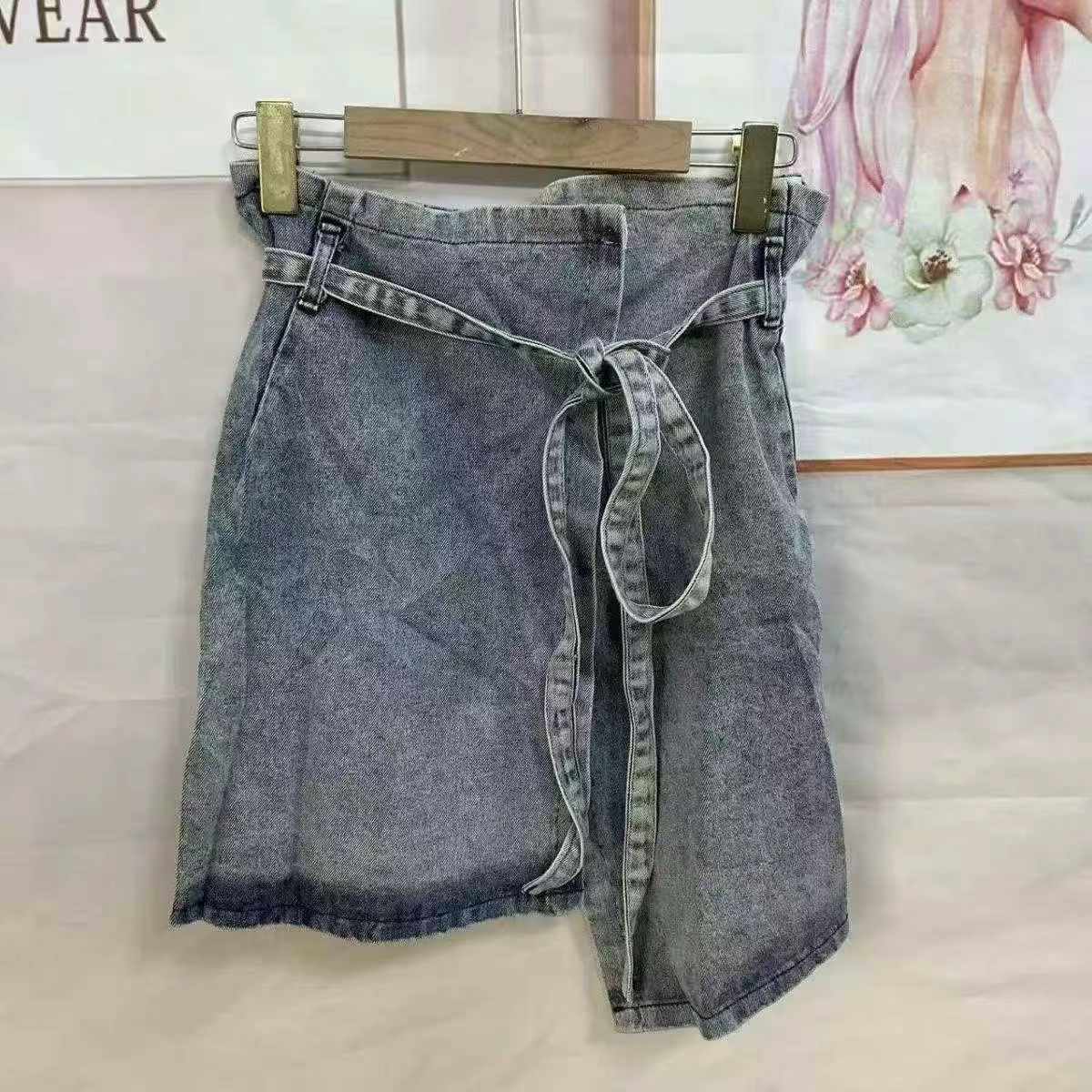 High Waist Slimming Versatile Irregular Denim Mini Skirts Stock Lot - Approx 95 Pieces - Image 2