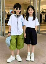 Summer Hot Selling Big Kids Ice Silk Cotton Trendy Casual Cargo Shorts, 2 Colors, Size 120-170, Total 137 Pcs Bulk Clearance - Image 9