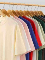 2600 Pieces Solid Color Unisex Xinjiang Cotton Crew Neck Short Sleeve T-Shirts Bulk Stock Full Clearance Wholesale - Image 7