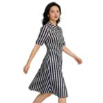 Clearance Sale: 97 Pcs Light Mature Elegant Striped Casual Dresses for Bulk Wholesale Export - Image 1