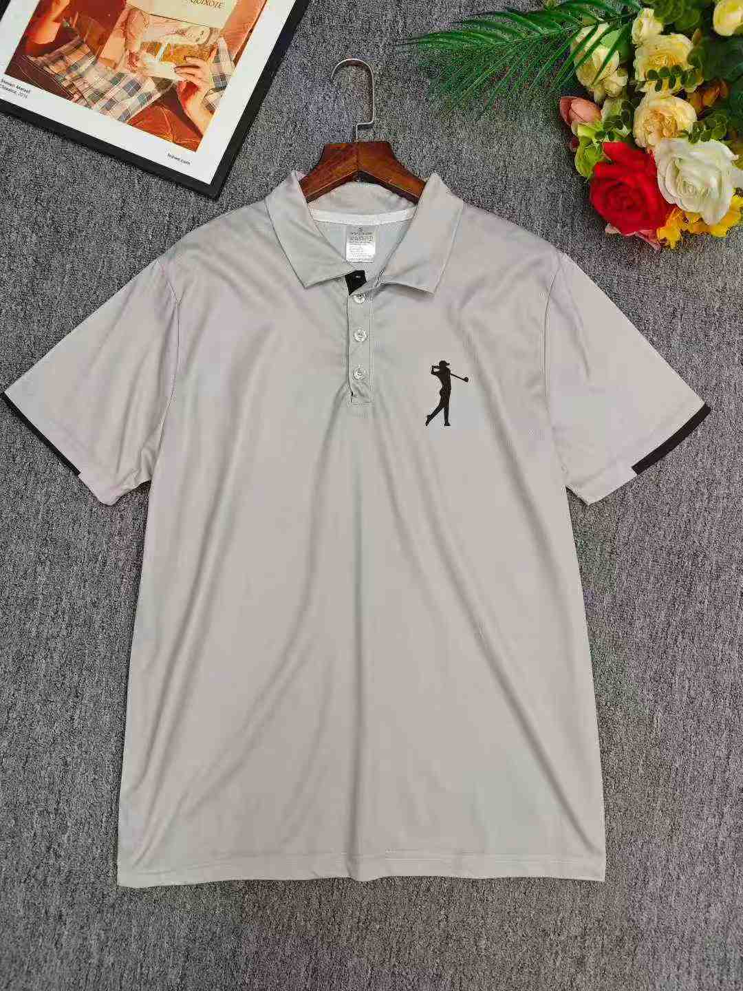 Clearance Bulk Wholesale Trendy Quick-Dry Men's Short Sleeve Polo T-Shirts Sizes S-L - Chinese Clothing Stock Lots - Image 1