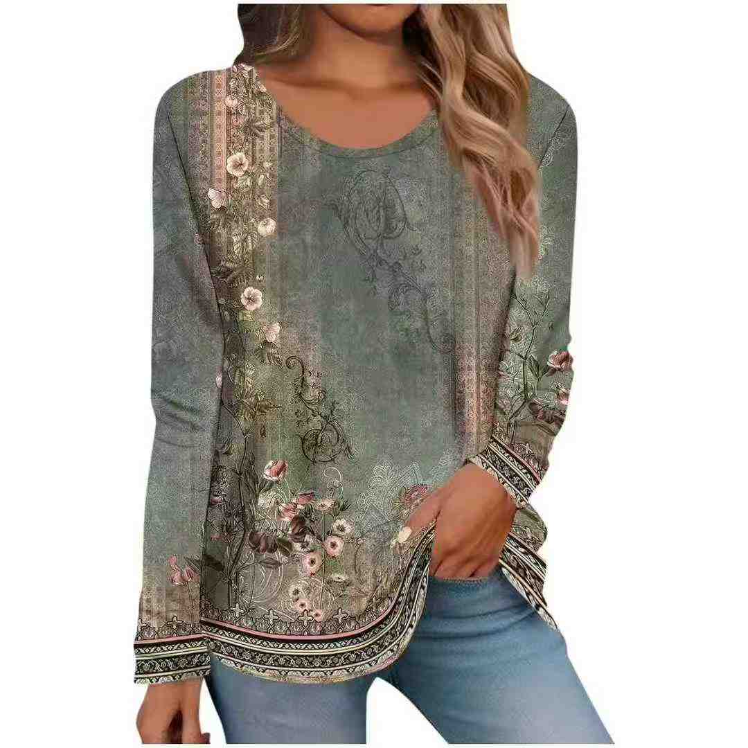 303 Pcs Bulk Clearance Hot Selling Amazon Temu Women's Printed Crew Neck Sweatshirts Size S-2XL - Image 1