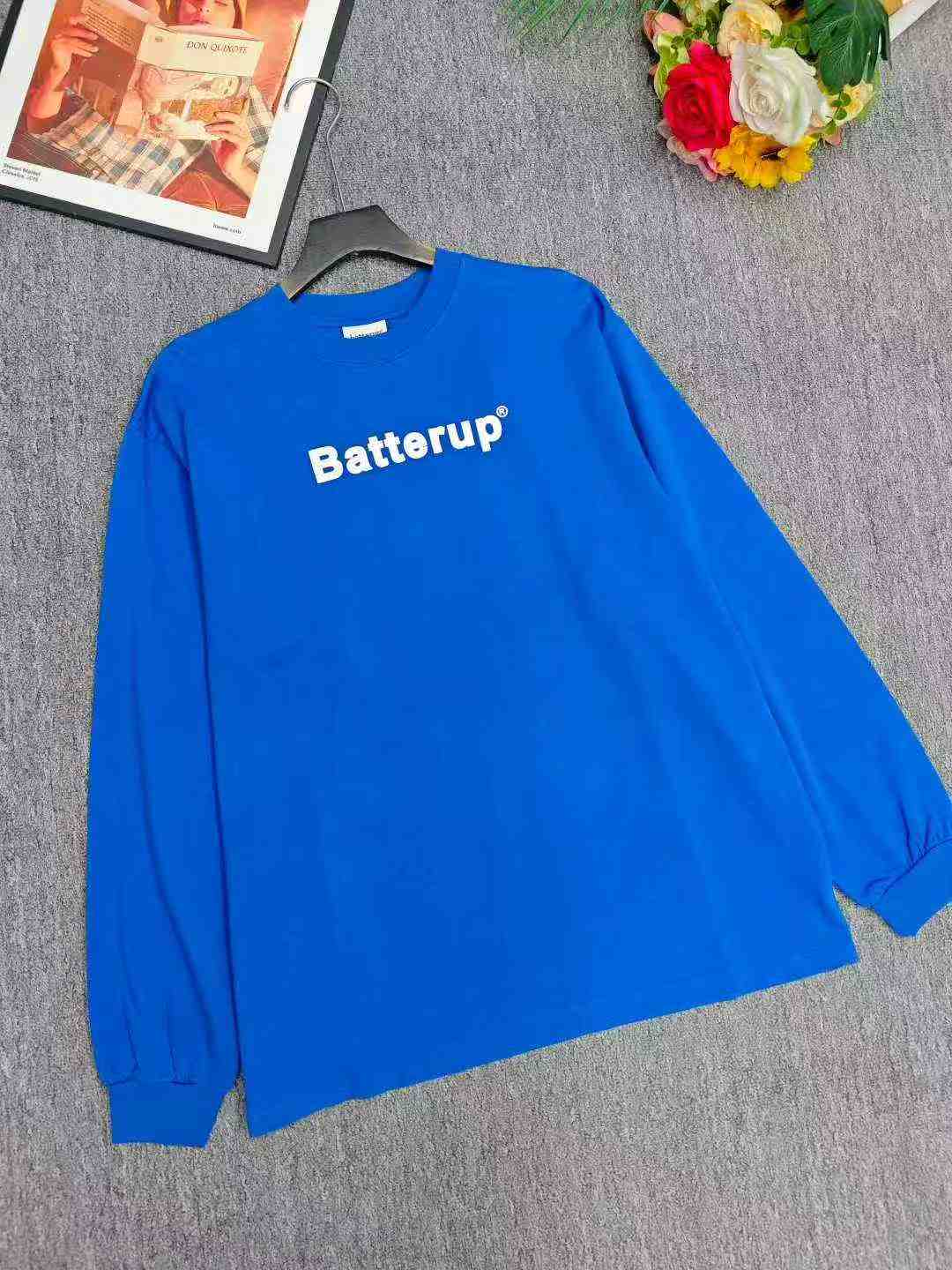 29 Pcs American Retro Blue Letter Heavyweight Cotton Fall Sweatshirts Bulk Stock Lot Wholesale - Image 1