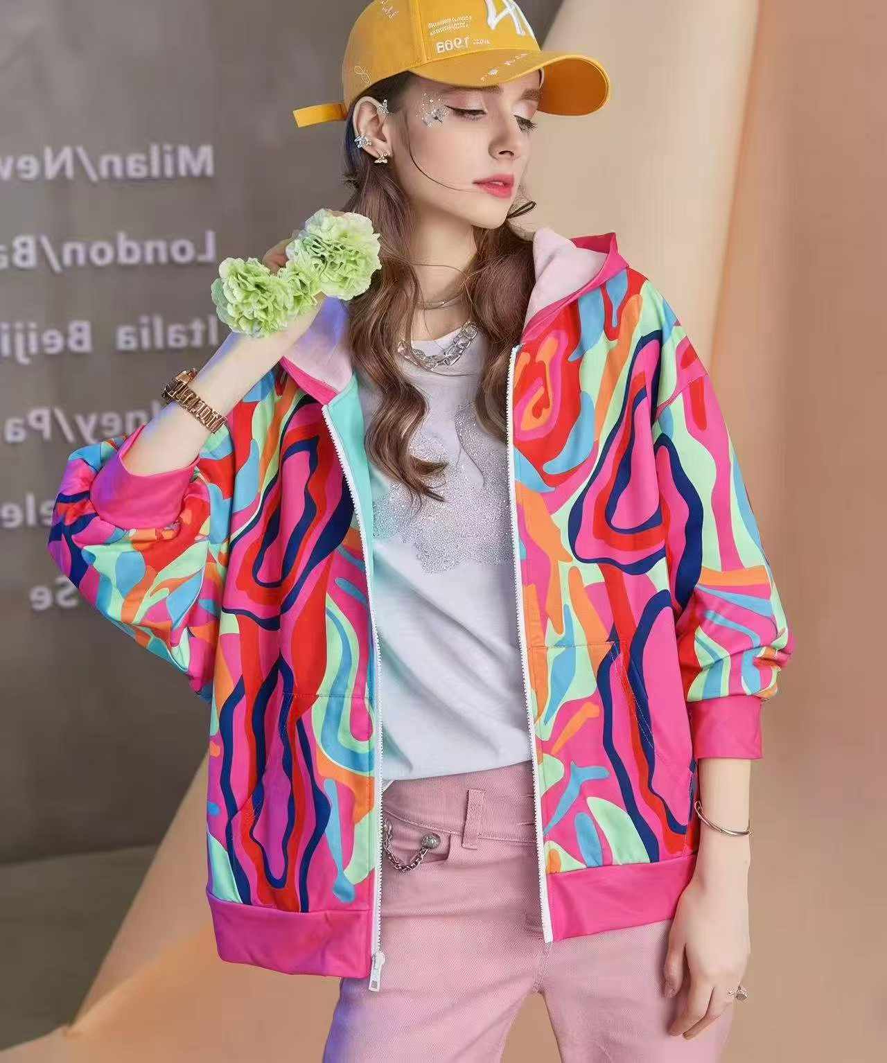 Bulk Wholesale Clearance All Over Print Full Zip Hoodies - 182 Pcs Mixed Sizes With Individual Packaging - Image 1