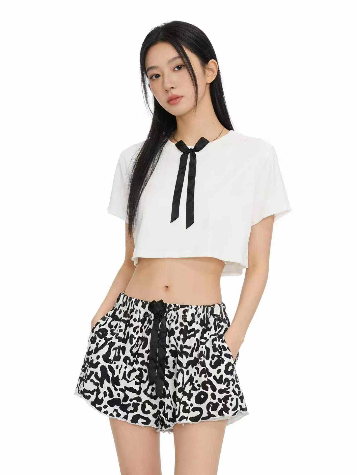 3513 Pieces Summer Bow Decorated Cute Casual Shorts Chinese Clothing Stock Lots Bulk Wholesale Export - Image 1