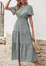 Original Branded Summer American Style Loose Floral Maxi Chiffon Dresses | Chinese Clothing Stock Lots Wholesale - Image 1