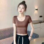 369 Pcs Hottie Hong Kong Style Cropped Solid Short Sleeve T-Shirts | Bulk Chinese Clothing Stock Wholesale - Image 1