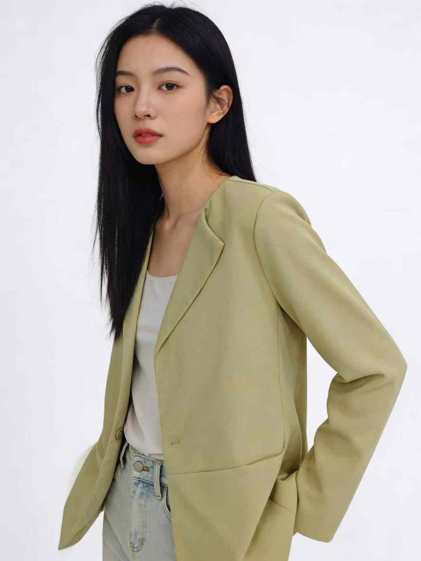 Clearance Bulk Stock: 357PCS Light Green Versatile Gentle Women's Commuter Blazer S-5XL With Lining - Image 1