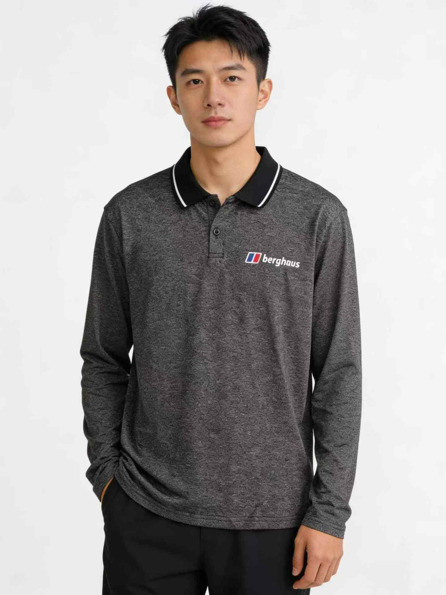 Clearance Sale 455PCS Mature Business Men Commute Loose Long Sleeve Polo Shirts S-2XL Stock Lot Wholesale - Image 1