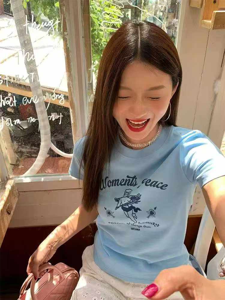 Clearance Sale 2025 New High Quality Heavy Weight 100% Cotton Sexy Women T-shirts Chinese Clothing Stock Wholesale Export - Image 1