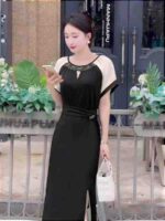 Clearance Bulk 206 PCS Elegant Ladies Rhinestone Split Dresses Chinese Clothing Stock For Wholesale Export - Image 1