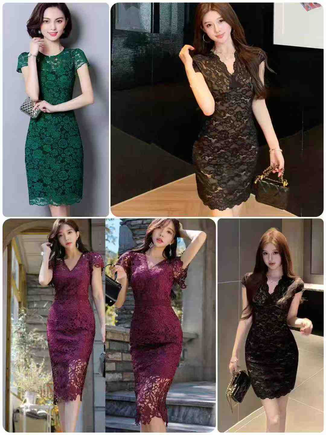 Super Low Price Clearance Around 1700pcs French Style Elegant Sexy Lace Women's Dresses Bulk Wholesale Export - Image 1