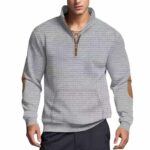 Clearance Wholesale 343 Pcs Men's Versatile Loose Waffle Half-Zip Stand Collar Sweatshirts Stock Lot - Image 1