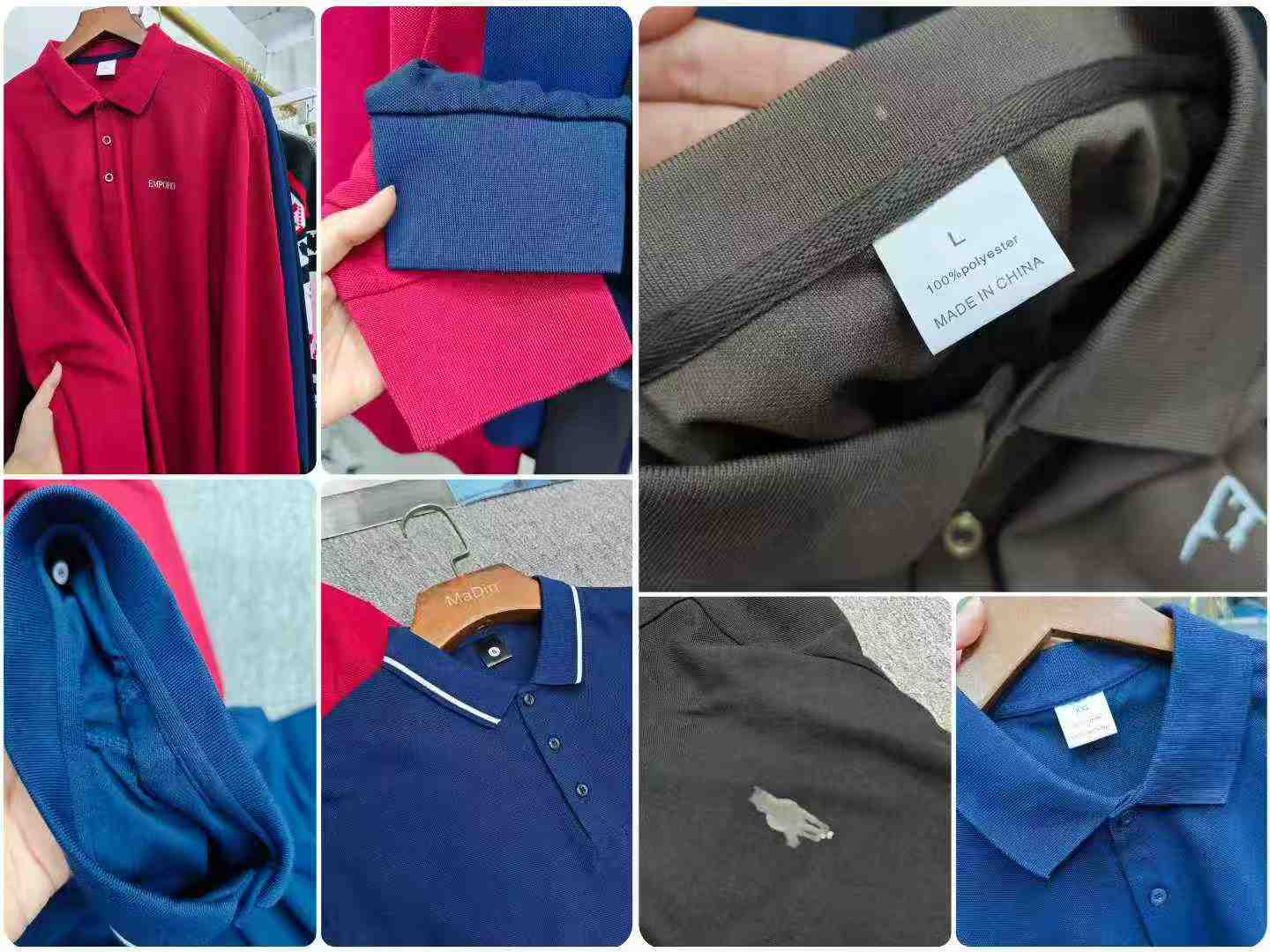 Clearance Sale: 231 Pcs Men's Smart Casual Long Sleeve Polo Tops S-2XL Chinese Clothing Stock Lots Wholesale Export - Image 1