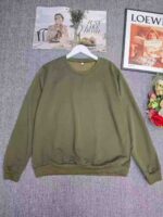 Wholesale Bulk Stock 226 Pcs Unisex Early Spring Army Green Solid Lazy Style Crew Neck Sweatshirts S-5XL - Image 1