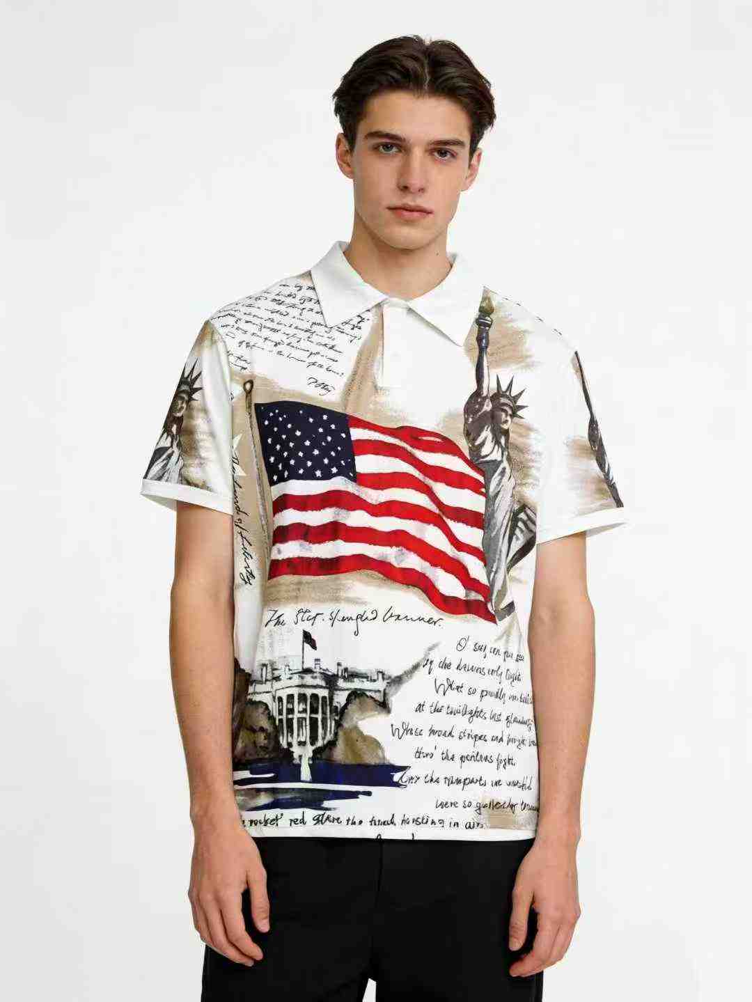 Clearance Bulk Lot 234 Pcs Men's Loose Short Sleeve Button Polo T-Shirts Sizes S-2XL Wholesale Chinese Clothing Stock - Image 1