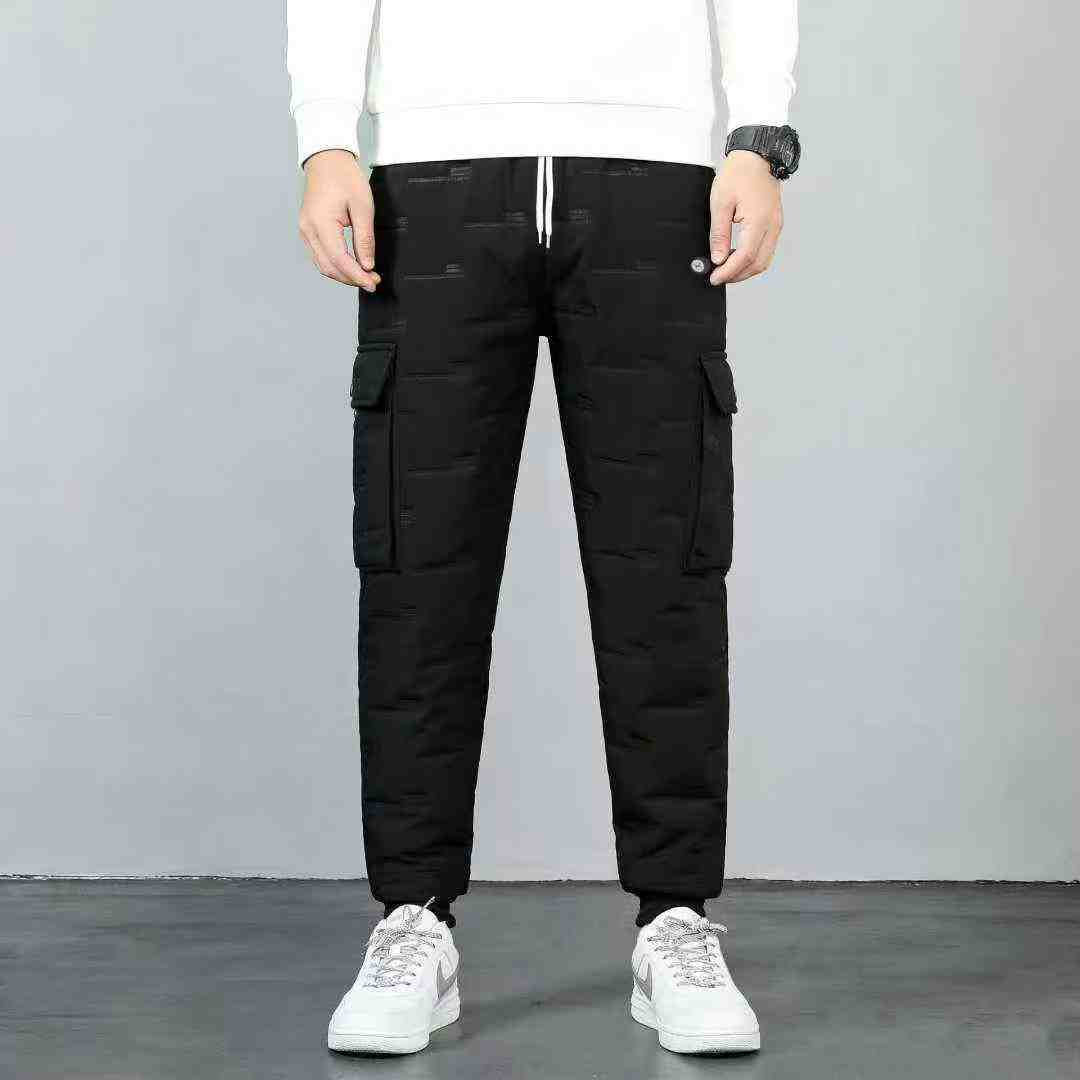 Clearance Sale 790pcs Trendy Brand Men's Fleece Lined Windproof Cargo Jogger Pants Sizes XL-4XL Bulk Wholesale - Image 1