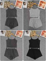 Clearance Bulk Stock 2502 Sets Hot Selling Casual Sexy Cami Top & Shorts Set Sizes S-2XL - Image 1