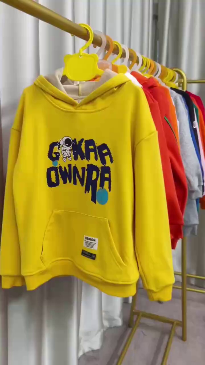 Bulk Children's Cotton Fleece Hoodies & Crewnecks - 6200pcs, Size 80-160, Plain & Some Prints, Packed, Excellent Quality Stock - Image 1