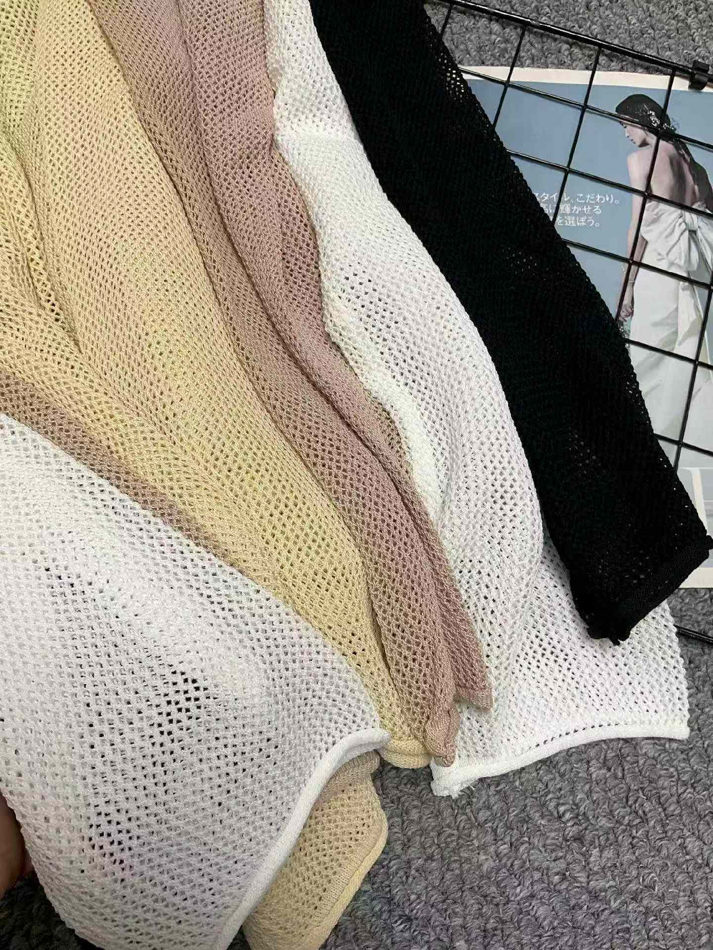 Wholesale Stock Lot: 820 Pcs Spring Summer Knit Long Sleeve Tops - Loose Fit, Hollow Out Design, Soft Fabric, One Size, Individually Packed - Image 2