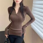 Bulk Clearance: High-Quality Spring Knit Tops with Ribbed Texture, Notched Collar, Slit Hem & Lace Detail - 223 Pcs, S/M/L Fit, Individually Packed - Image 8
