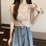 Wholesale Clearance: Summer New Design Colorful Rainbow Stripe Knit Camisole Tops, Independent Packaging, Soft Fabric, 2 Styles 2 Colors, 3320pcs Stock Lot - Image 3