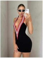 Wholesale 1060 Pcs Summer Women's V-Neck Bodycon Knit Dress - Fashionable, Stretchy, Individually Packed - Image 4