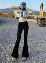 260 Pcs Vintage Stretch Cotton Flared Denim Pants, Clothing Stock Lots Wholesale Export - Image 4