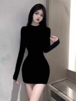 Wholesale Lot of 260 Women's Long Sleeve Bodycon Dresses - Lingerie Style, Ice Silk Fabric, Individual Packaging with Tags - Image 6