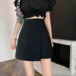 Wholesale Stock Clearance: 320 Pcs High-Waist A-Line Skirts with Lining, Style 1802, 4 Colors, Sizes S-2XL, 8.2 CNY/Pc - Image 1