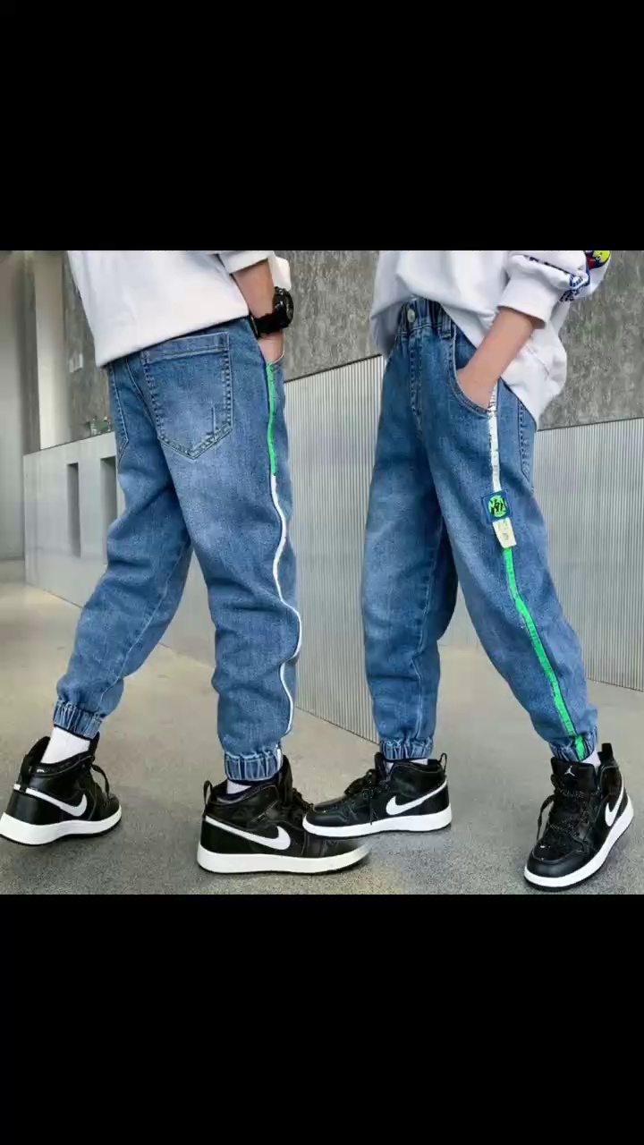 7200 Pcs Kids' High Stretch Washed Cotton Denim Jeans Wholesale Stock Lot - Image 1