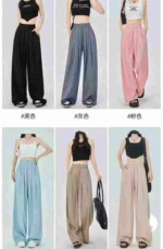 1889 Pieces Casual Wide Leg Yamamoto Pants, Elastic Waist With Pockets S-XL, Individual Packing - Image 5