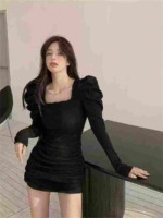 75 Pcs Sexy Square Neck Ruched Stretchy Slim Fit Bodycon Dresses Stock Lot - Image 6