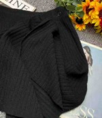 New Autumn Winter Solid Design Core-spun Yarn Ribbed Drawstring Knit Sweater Dress About 80 Pieces Bulk Clearance - Image 4