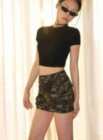 Summer New Brand Original American High Stretch Camo Multi-pocket Cargo Denim Mini Skirt, 149 Pieces Stock Lot Wholesale - Image 4