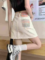 Summer New Vintage Embroidered Colorblock Back Pocket Denim Mini Skirts, Size S-2XL, Approx 150 Pieces Bulk Clearance - Image 7