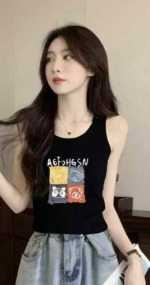 420 Pieces Summer New American Retro Printed Knit Camisole Tank Tops Bulk Stock Wholesale - Image 6