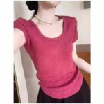 Summer New Plain Simple Ice Silk Knit Short Sleeve T-Shirts, Approx 2000 Pieces Bulk Clearance Stock - Image 6