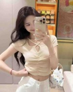 Summer New Sexy Women V-neck Stretchy Slim Fit Knit Tops 1200 Pieces Stock Lot Wholesale - Image 8
