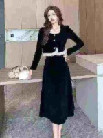 500PCS High-end Luxury Tweed Style Dress Set Formal Evening Gown Fall Winter Full Outfit Chinese Clothing Stock Lot - Image 8