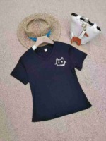 Clearance Stock: 145 Pieces Summer V-Neck Cat Print Regular Shoulder Short Sleeve T-Shirts, 2 Colors, Individually Packed - Image 6