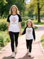 Approx 3800 Pieces Heart Logo Raglan Parent-child T-shirts Stock Lot For Wholesale Export - Image 7