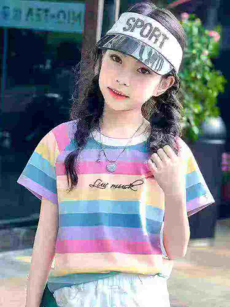 470 Pieces Summer Fashion Cotton Short Sleeve T-Shirts for Big Kids Boys & Girls Stock Lot Wholesale - Image 1
