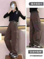 Clearance Bulk Unisex Big Kids Cotton Multi-pocket Wide Leg Cargo Sports Pants, Total 1622 Pieces - Image 9