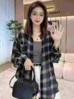Casual Plaid Loose Long Sleeve Summer Sunscreen Shirts S-2XL 407 Pieces Bulk Stock Wholesale - Image 6