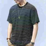 Clearance Bulk Stock 420 Pcs Men's Summer Striped Loose Crew Neck Short Sleeve T-Shirts Wholesale - Image 8