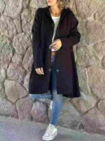 Clearance Women's Plus Size Long Hooded Open Cardigan Coat, Around 350 Pieces, Mixed Colors Bulk Stock - Image 8