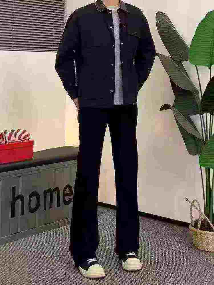 100 Pcs Men's Black Curved Blade American High Street Stretch Straight Jeans, Individual Packing With Hang Tags, Sizes M-5XL - Image 2